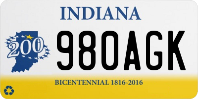IN license plate 980AGK