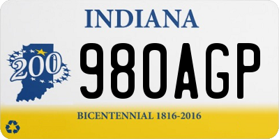 IN license plate 980AGP