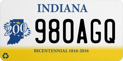 IN license plate 980AGQ