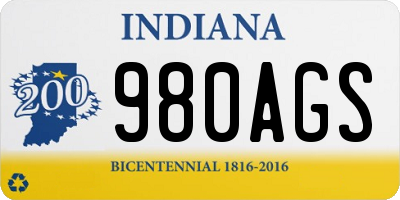 IN license plate 980AGS