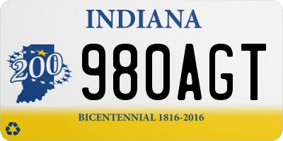 IN license plate 980AGT