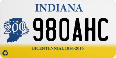IN license plate 980AHC