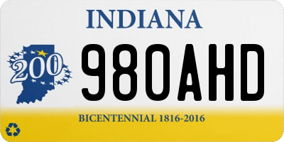 IN license plate 980AHD
