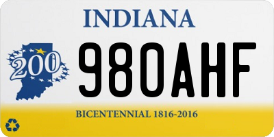 IN license plate 980AHF