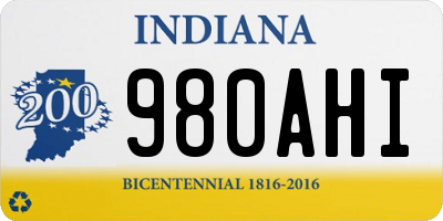 IN license plate 980AHI
