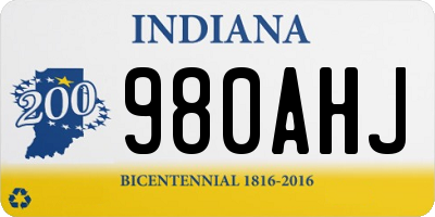 IN license plate 980AHJ