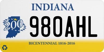 IN license plate 980AHL