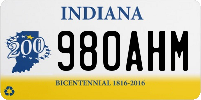 IN license plate 980AHM