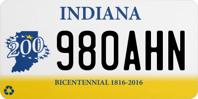 IN license plate 980AHN