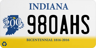 IN license plate 980AHS
