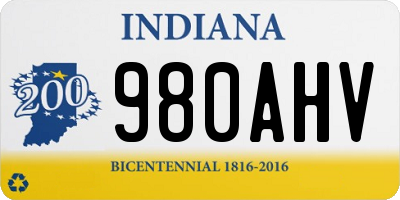 IN license plate 980AHV