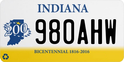 IN license plate 980AHW