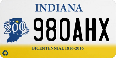 IN license plate 980AHX