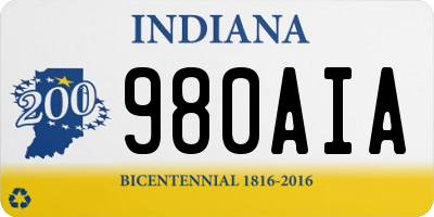 IN license plate 980AIA
