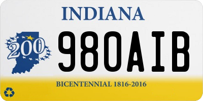 IN license plate 980AIB