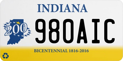 IN license plate 980AIC