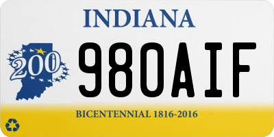 IN license plate 980AIF