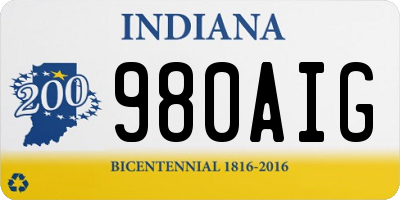 IN license plate 980AIG
