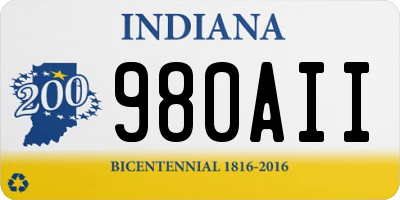 IN license plate 980AII