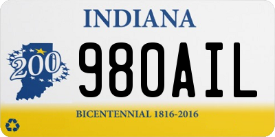 IN license plate 980AIL