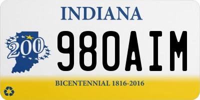 IN license plate 980AIM