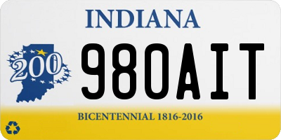 IN license plate 980AIT