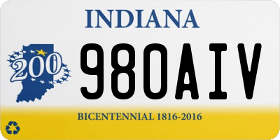 IN license plate 980AIV