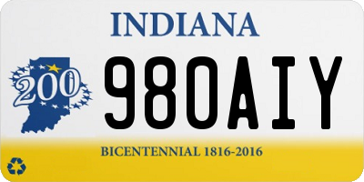 IN license plate 980AIY