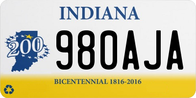 IN license plate 980AJA