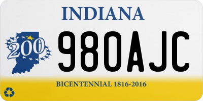 IN license plate 980AJC