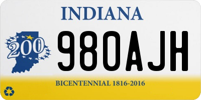 IN license plate 980AJH