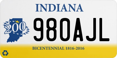 IN license plate 980AJL