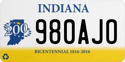 IN license plate 980AJO