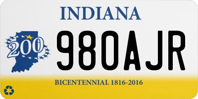 IN license plate 980AJR
