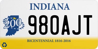 IN license plate 980AJT
