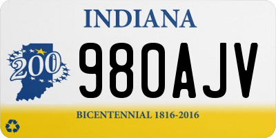 IN license plate 980AJV