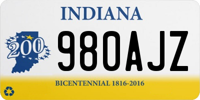 IN license plate 980AJZ