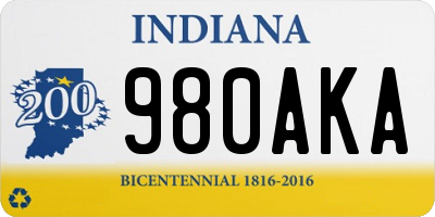IN license plate 980AKA