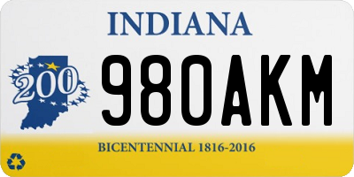 IN license plate 980AKM