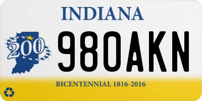IN license plate 980AKN
