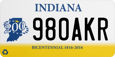 IN license plate 980AKR