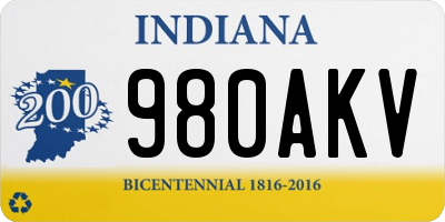 IN license plate 980AKV