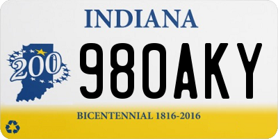 IN license plate 980AKY