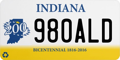 IN license plate 980ALD