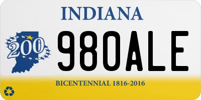 IN license plate 980ALE