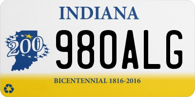 IN license plate 980ALG