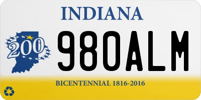 IN license plate 980ALM