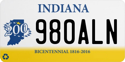 IN license plate 980ALN
