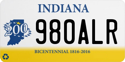 IN license plate 980ALR