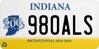 IN license plate 980ALS